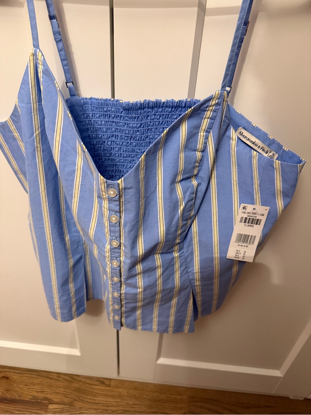 Abercrombie & Fitch Blue Striped Button-Front Cami - Picture 3 of 3